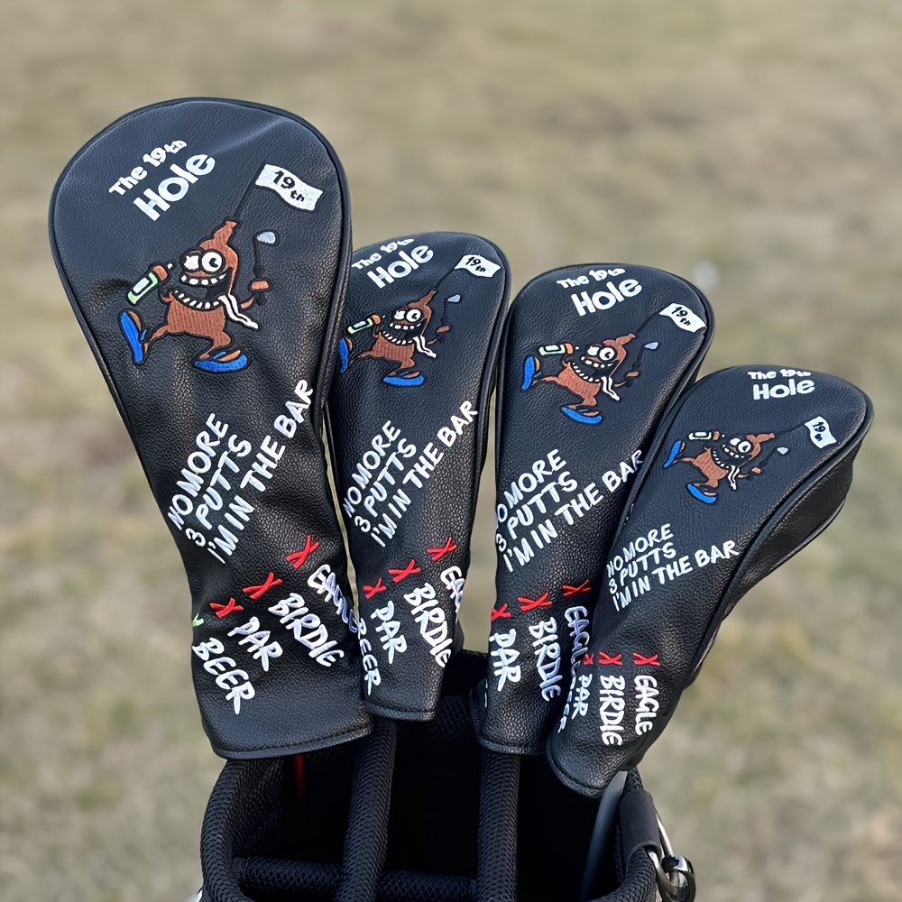 Golf Driver - 1개/4개입 만화 해적 패턴 골프 헤드커버,